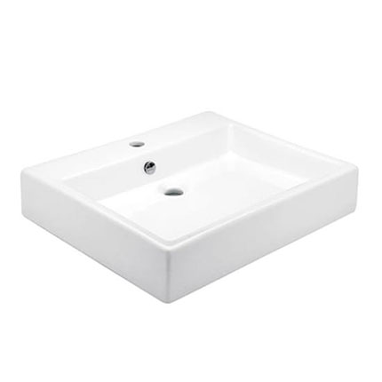 --- LAVABO LUCERNA UNA PERFORACION DE SOBREPONER CON REBOSADERO ---     ----Lavabo de sobreponer con una perforación y con rebosadero de diámetro 22mm para evitar desbordamiento de agua, sup